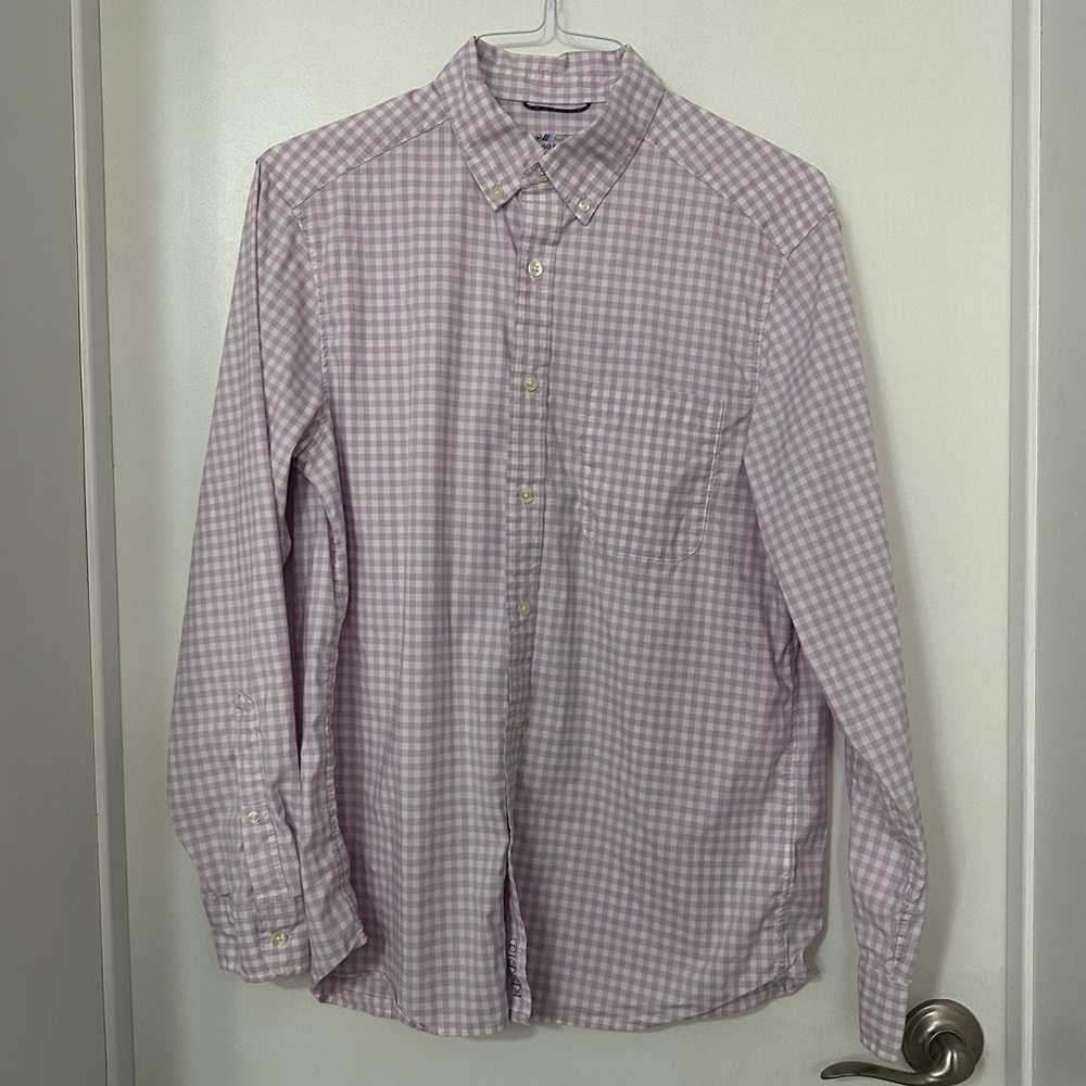 Vineyard Vines On The Go Lavender Checkered Button Down Shirt